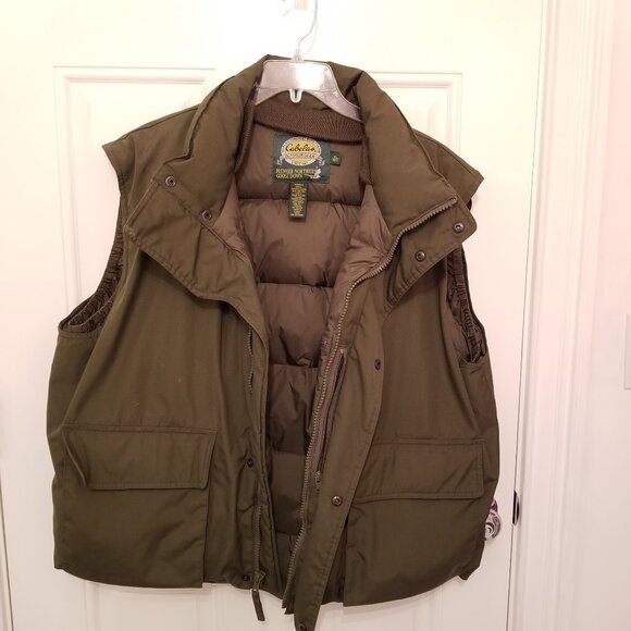 Cabela's Premier Northern Goose Down Puffer Vest Mens Size: XL Olive Drab - Picture 5 of 8